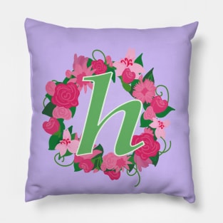 Monogram H, Personalized Floral Initial Pillow