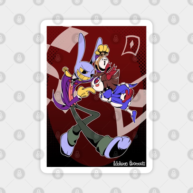 Jax and Pomni in Wonderland version 2 Magnet by idolnya