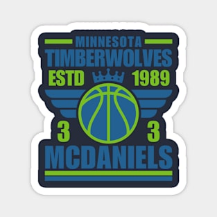 Minnesota Timberwolves McDaniels 3 Basketball Retro Magnet