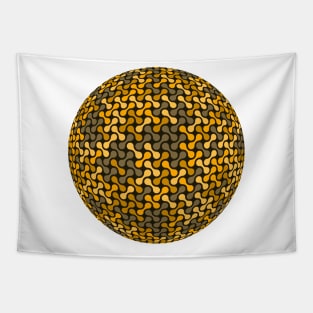 Metaballs Pattern Sphere (Gold) Tapestry