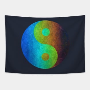 Earthy Yin and Yang Symbol Tapestry