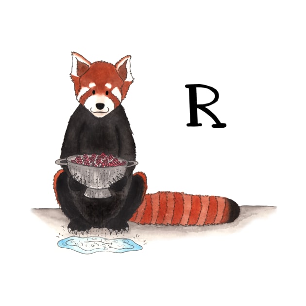 R is for Red Panda by thewatercolorwood