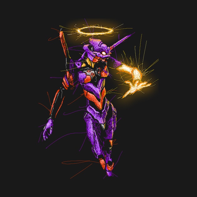 Eva unit 01 awakened scribble by Shawngkolon