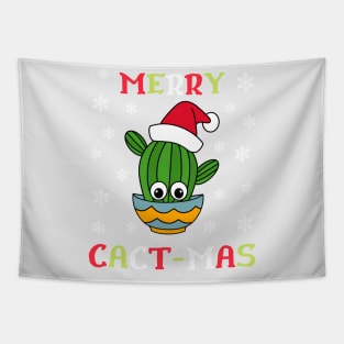 Merry Cact Mas - Cactus With A Santa Hat In A Bowl Tapestry