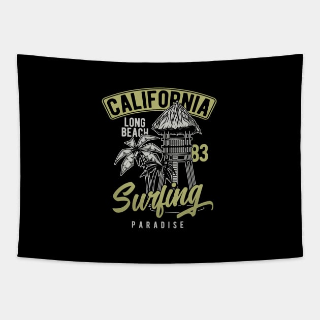 California Surfing Tapestry by JabsCreative