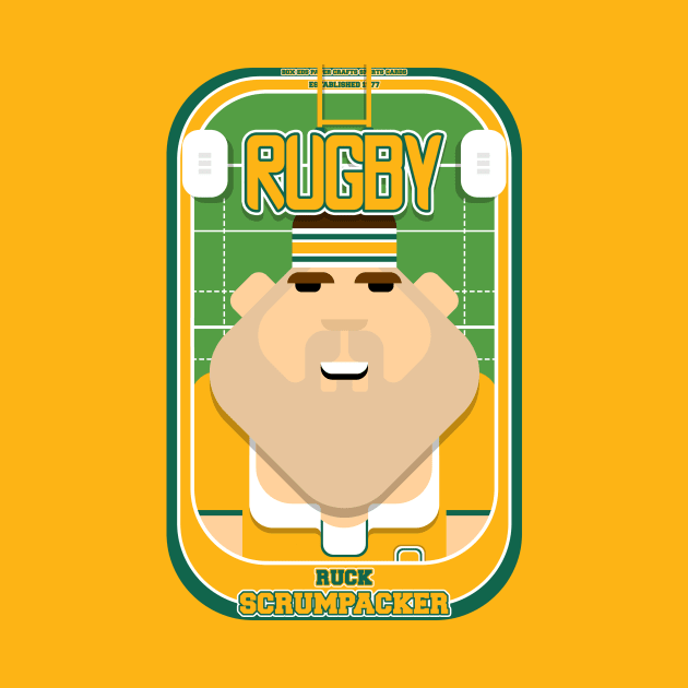 Rugby Gold and Green - Ruck Scrumpacker - Bob version by Boxedspapercrafts