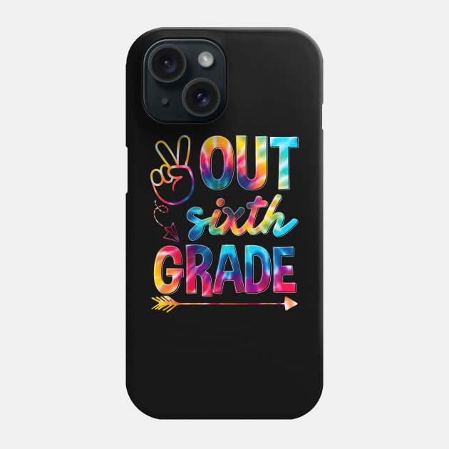 Peace Out 6th Grade Groovy Graduation Last Day of School Phone Case by KRMOSH