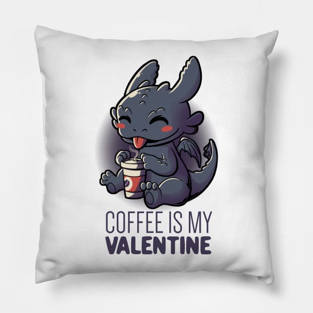 Coffee Is My Valentine Funny Cute Gift Pillow by eduely