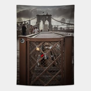 Brooklyn Bridge Manhattan Love Padlock NYC Tapestry