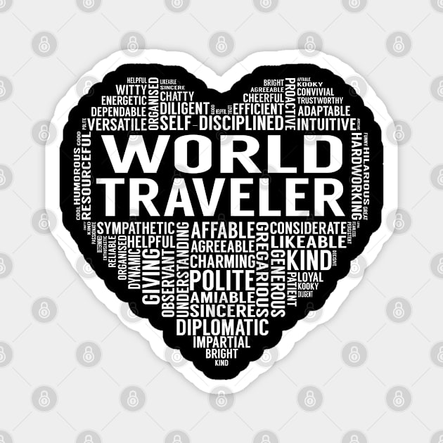 World Traveler Heart Magnet by LotusTee