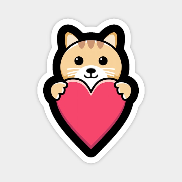 cat with love Magnet by BarnawiMT