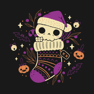 Cute Christmas Stocking Skull T-Shirt