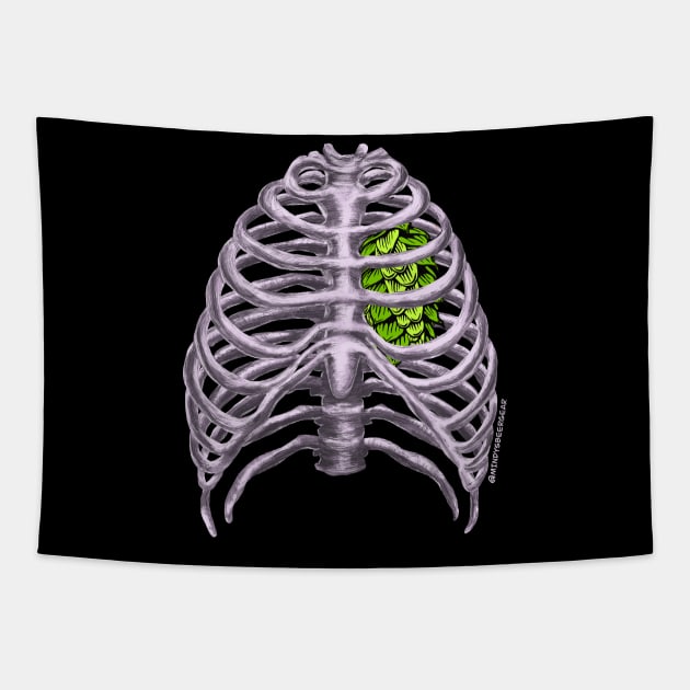 Hop-Hearted Rib Cage Tapestry by Mindy’s Beer Gear