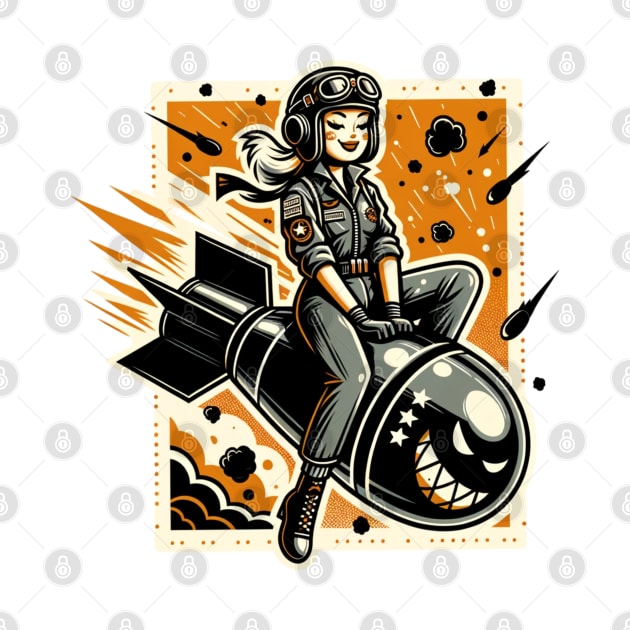 Bombs Away Bombshell Retro Rocket Rider by ForbiddenGeek