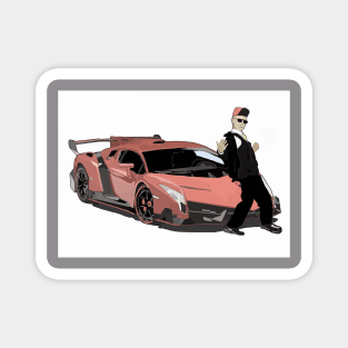 Red Exotic Sports Car Magnet