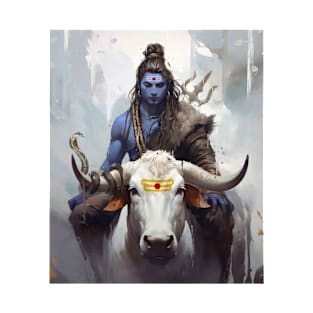 Divine Bond: Lord Shiva and Nandi Artistry T-Shirt