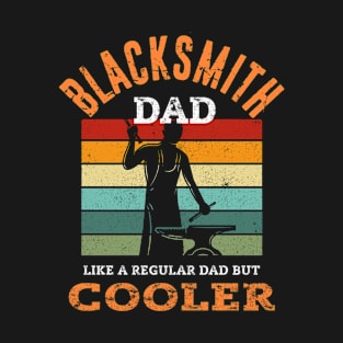 Blacksmith Dad Forged Retro Vintage Distressed Style T-Shirt