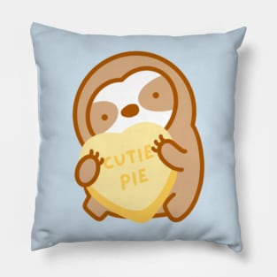 Cute Valentine Cutie Pie Candy Heart Sloth Pillow