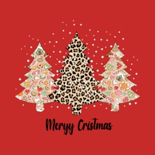 Leopard Trees Christmas T-Shirt