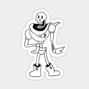 Papyrus Undertale Simple Black and White Design Magnet