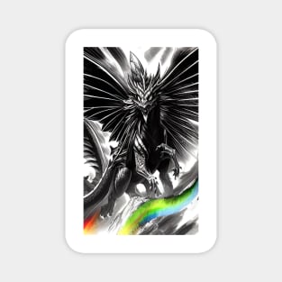 Black and White Fantasy Anime Dragon Magnet