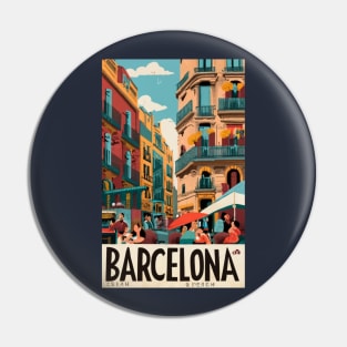 A Vintage Travel Art of Barcelona - Spain Pin