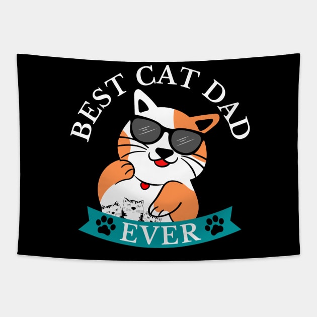 Best cat dad ever, cat lover, cat daddy, Tapestry by Lekrock Shop