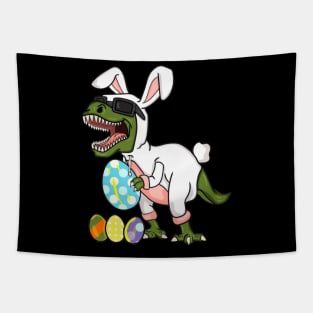 Dinosaur Bunny Happy Easter Day Tapestry