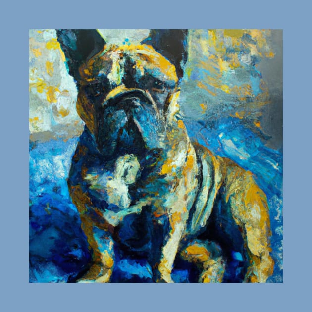 French Bulldog in the style of Van Gogh by Star Scrunch