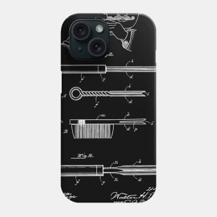 Curling Tongs Vintage Patent Hand Drawing Phone Case