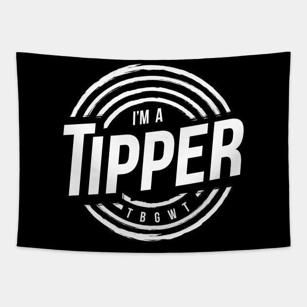 TBGWT Tipper Logo White Tapestry by The Black Guy Who Tips Podcast