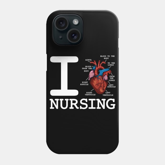 Nurse - I Love Nursing - Anatomy Heart Phone Case by Lumio Gifts