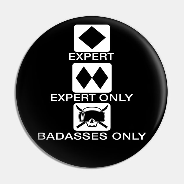 Ski Skull Extreme Badass Trail Sign Pin by MMROB