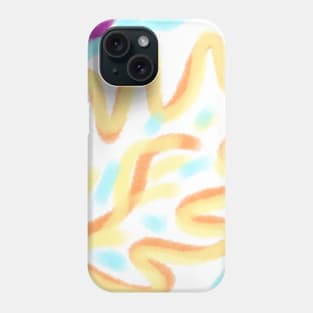 Yellow orange pink blue watercolor leaf art Phone Case