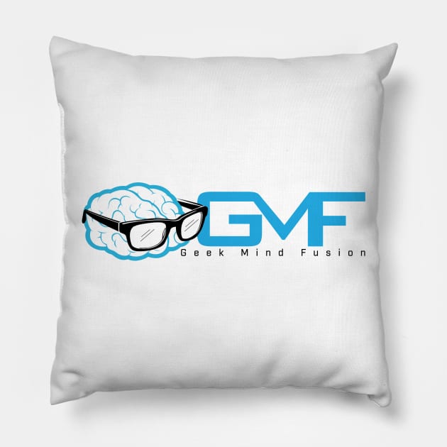 Geek Mind Fusion Logo Horizontal (Light Colors) Pillow by GeekMindFusion