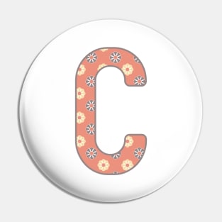 MONOGRAM LETTER C PINK FLORAL TYPOGRAPHY DESIGN Pin