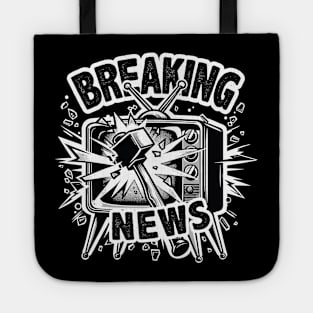 "Breaking News" Funny Pun Satire Sledgehammer & TV Tote