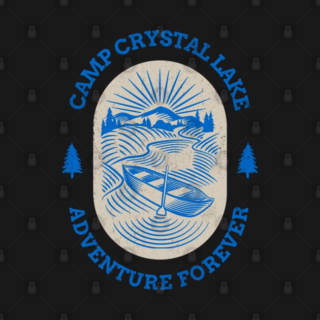 Camp Crystal Lake Adventure Forever Slasher Horror Retro Halloween Design by Up 4 Tee