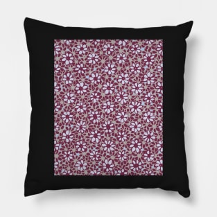 Batik Florals in Purple and Grey Tones Pillow