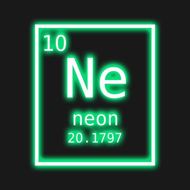 Neon Element Seafoam Green Periodic Table Chemistry Nerd Costume T-Shirt by flytogs