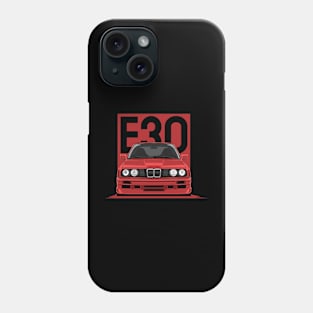 E30 Car Illustration - Red Phone Case