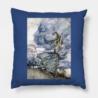 Undine Talks to the Clouds - Arthur Rackham Pillow