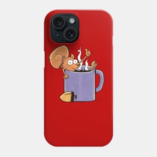 Squirrel drinks coffee Phone Case