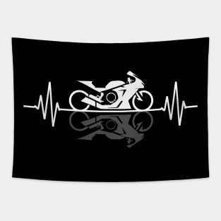 Sport Motorcycle Heartbeat Tapestry