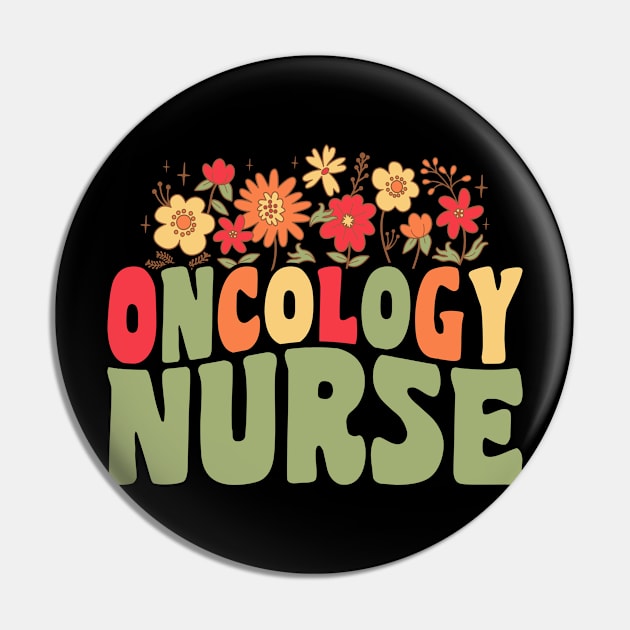 Oncology Nurse Floral Pin by medd.art