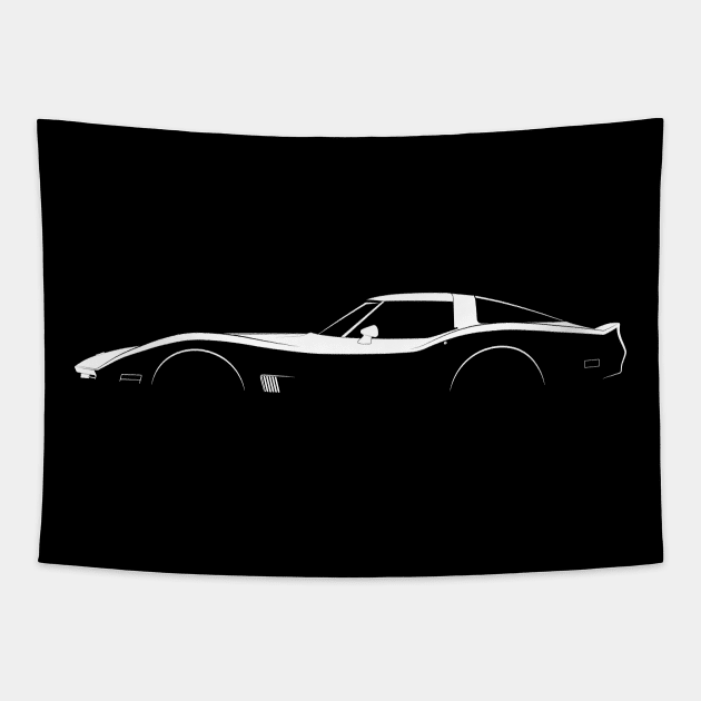 Chevrolet Corvette Collector Edition (C3) Silhouette Tapestry by Car-Silhouettes