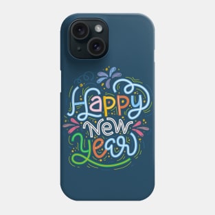 Vibrant Happy New Year Word Art Graphic Phone Case