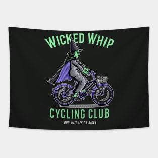 Funny Witch on Bicycle // Wicked Whip Cycling Club Tapestry