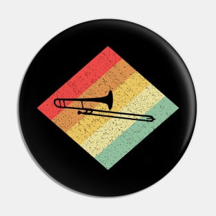 Retro Vintage 80s Trombone Gift For Trombone Players Pin