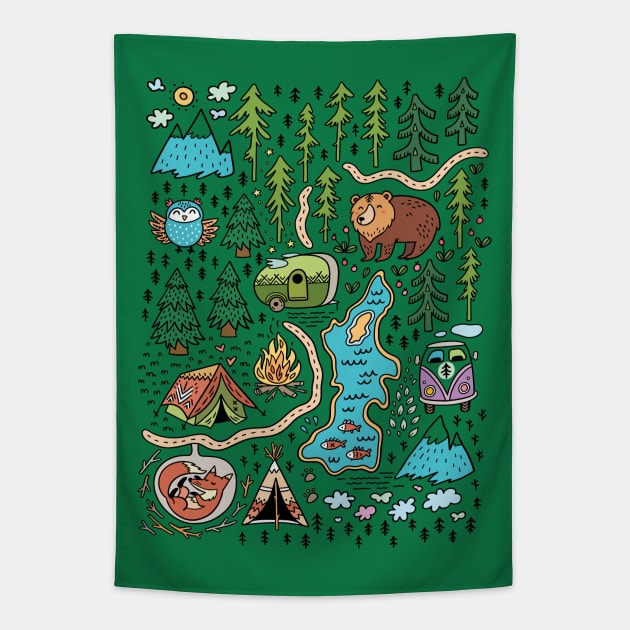 Camping Tapestry by PenguinHouse